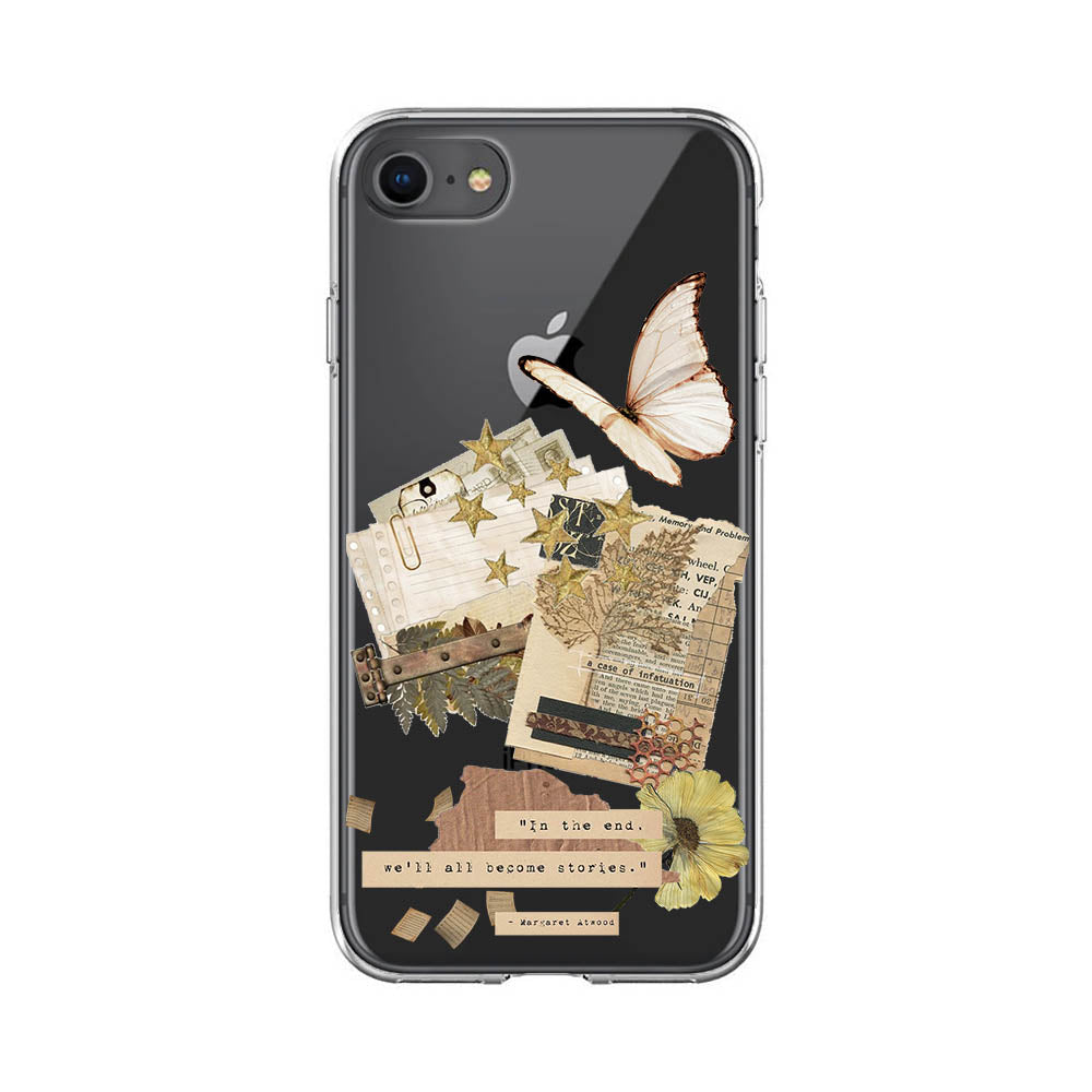 Aesthetic Butterfly iPhone 8 Silicone Case Brown Collection