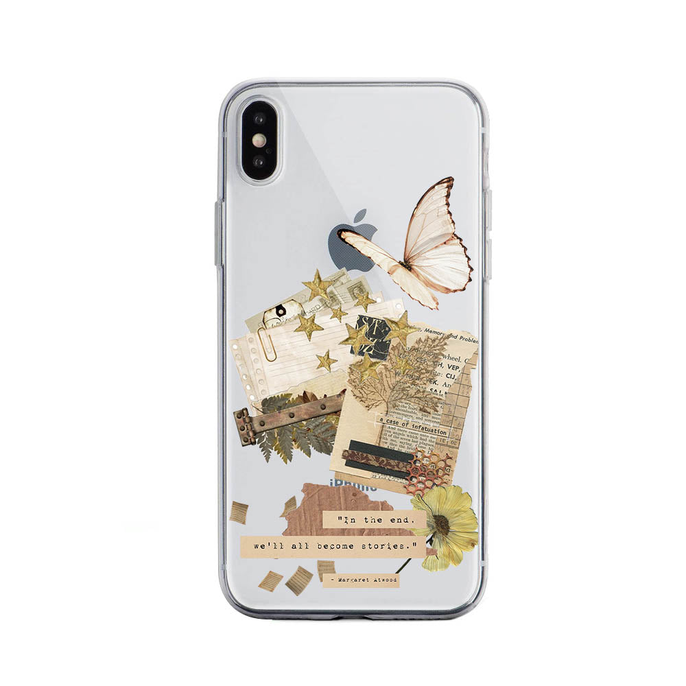 Aesthetic Butterfly iPhone X Silicone Case Brown Collection